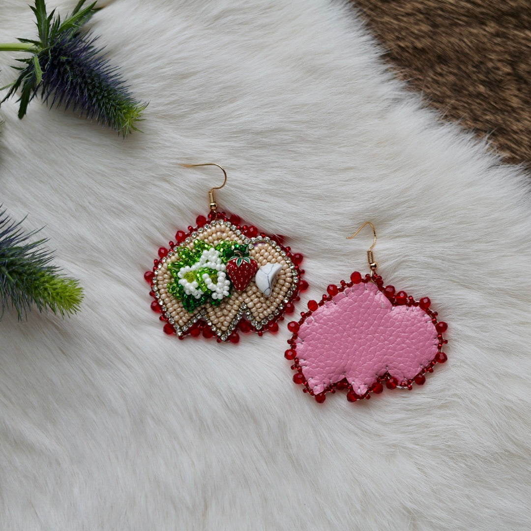Mercedes G. Strawberry Bison Drop Earrings