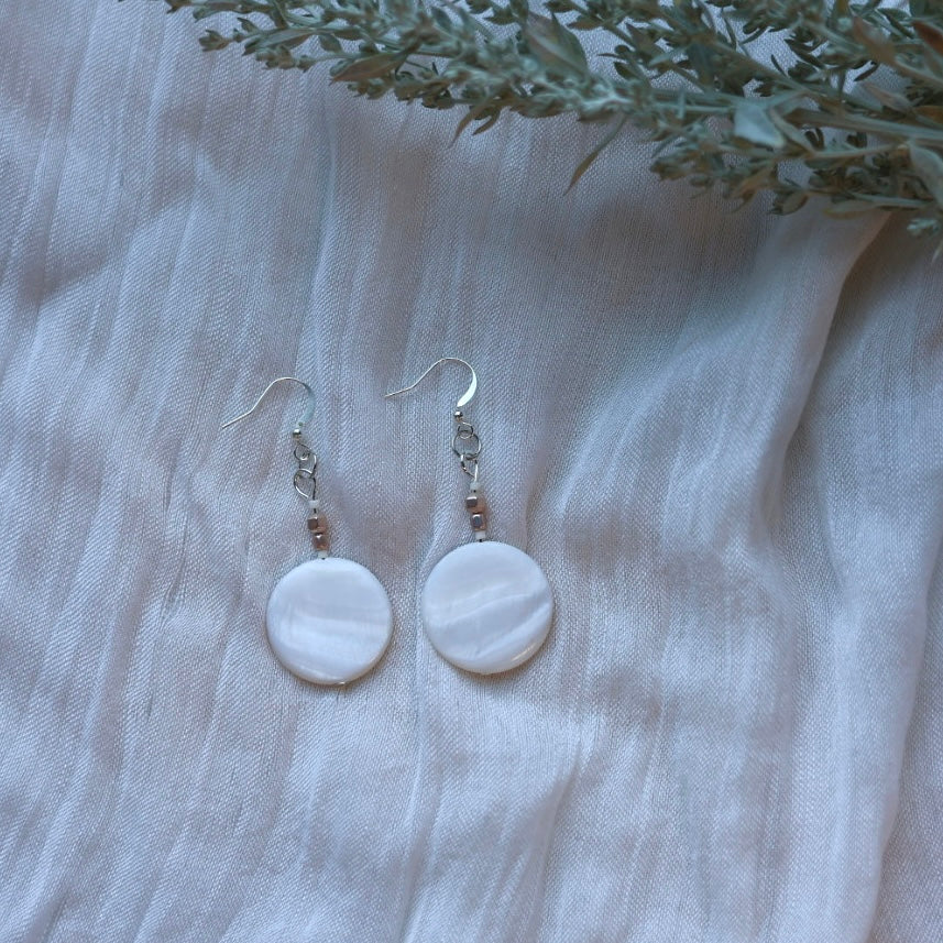 Prairie Beads Mother of Pearl Drop Earrings