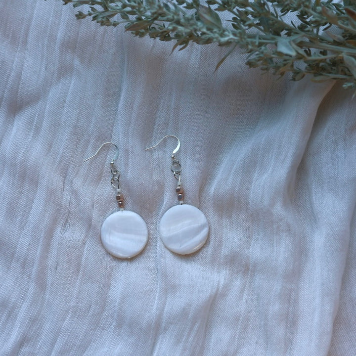 Prairie Beads Mother of Pearl Drop Earrings