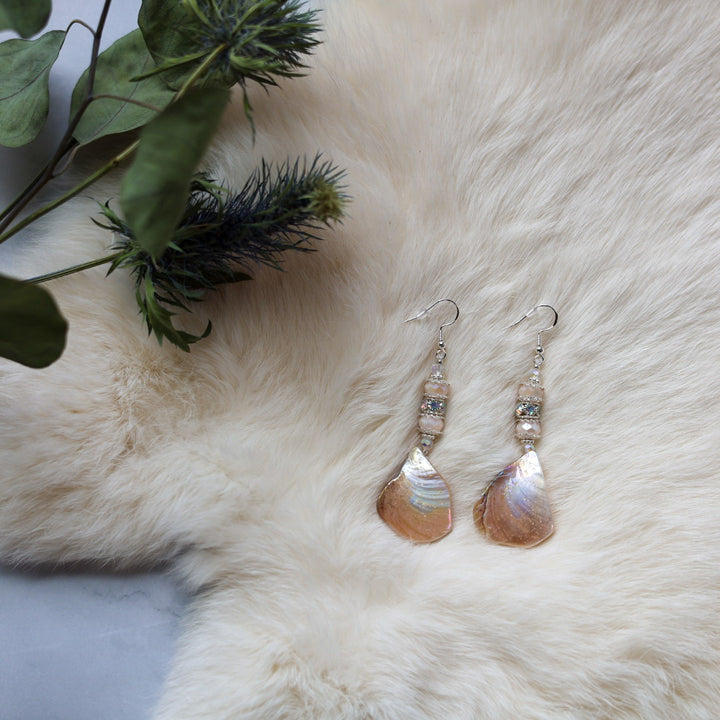 Kristina Cardinal Mother of Pearl Shell Drop Earrings