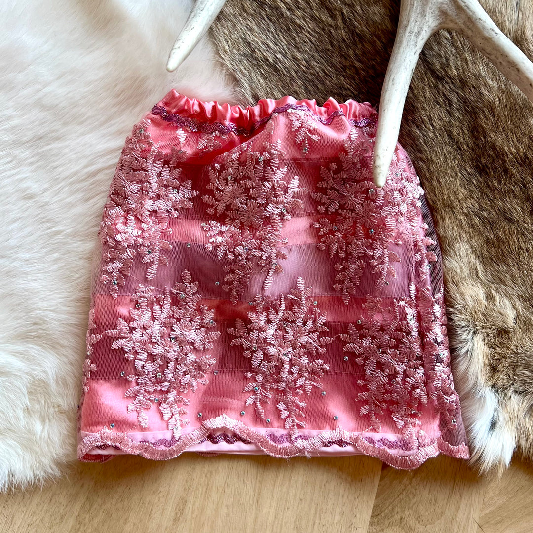 Nehiyaw Flawless Designs Salmon Baby Lace Overlay Ribbon Skirts