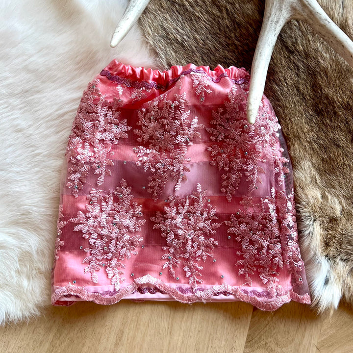 Nehiyaw Flawless Designs Salmon Baby Lace Overlay Ribbon Skirts