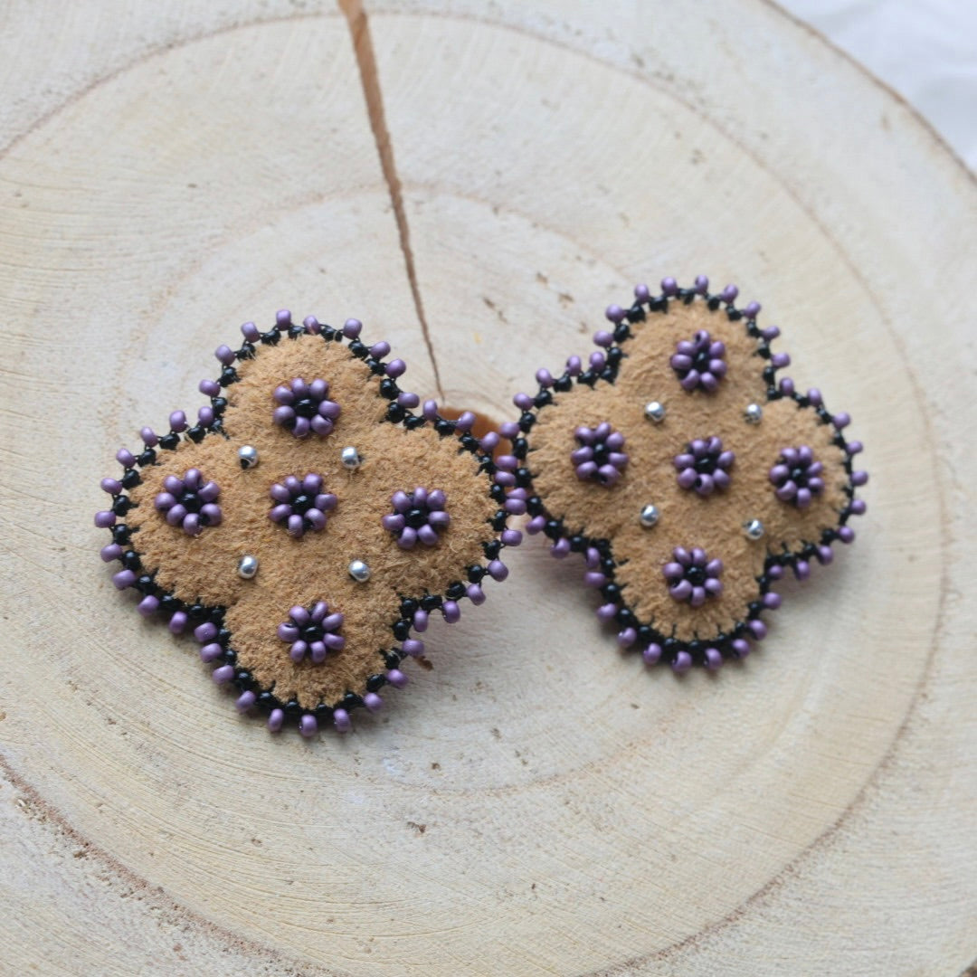 Windy North Designs Beaded Flower Earrings