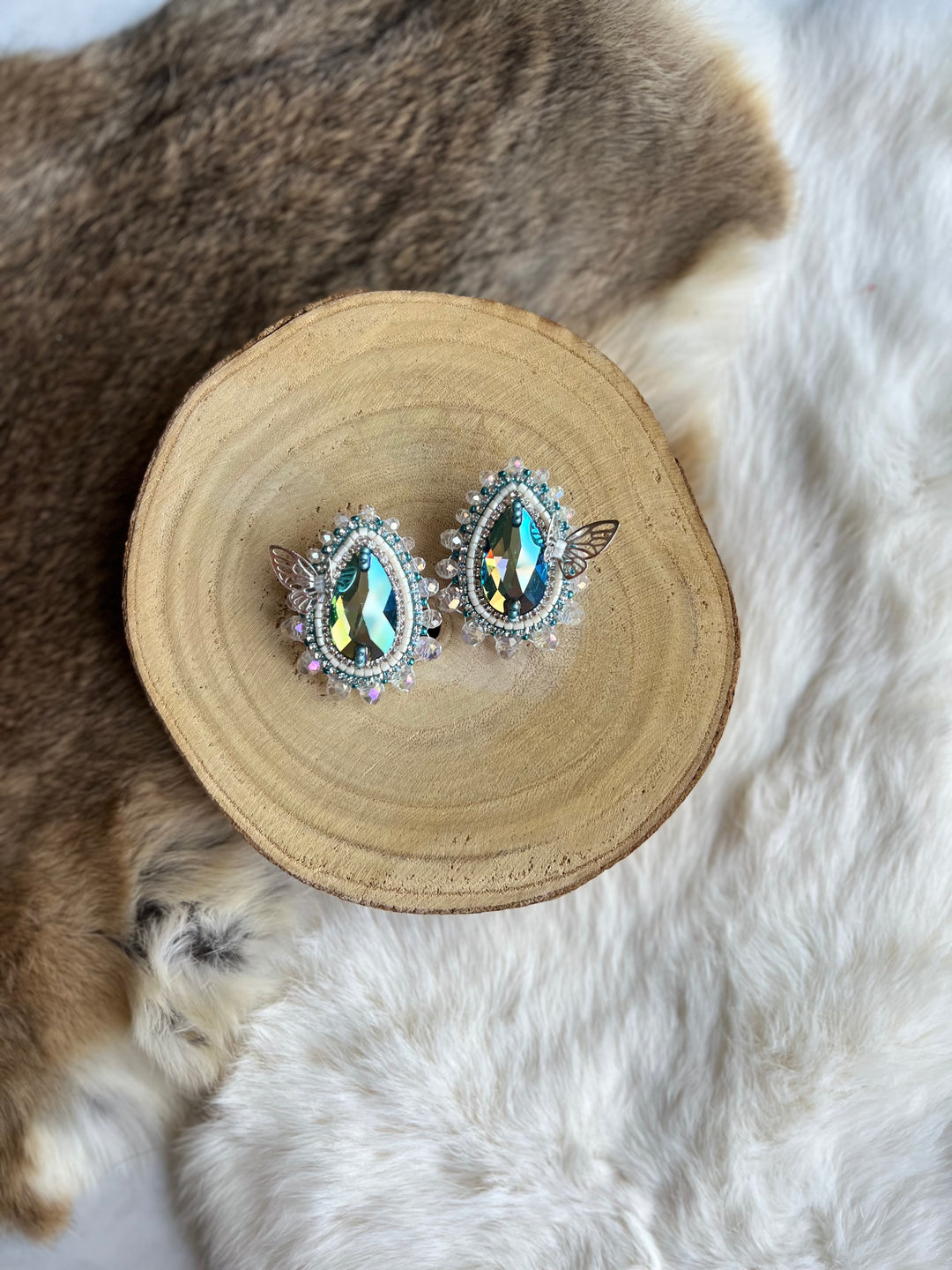 Mercedes G. Butterfly Gem Earrings