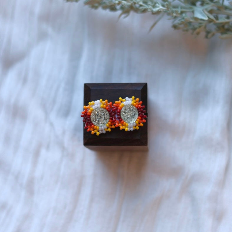 Prairie Beads Petite Fire Beaded Studs