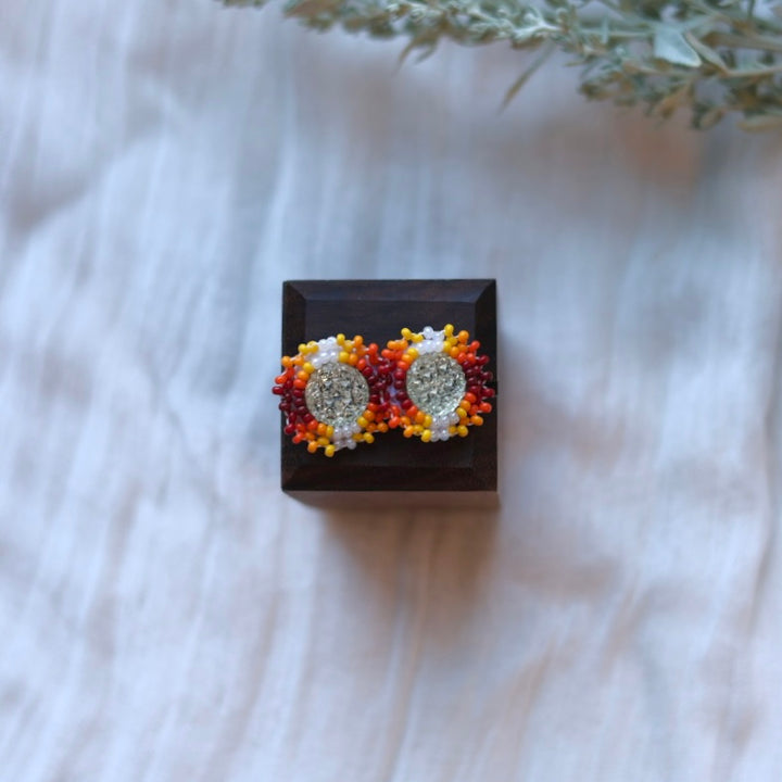 Prairie Beads Petite Fire Beaded Studs