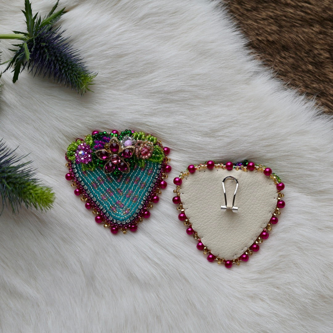 Mercedes G. Blue Strawberry Charm Beaded Earrings