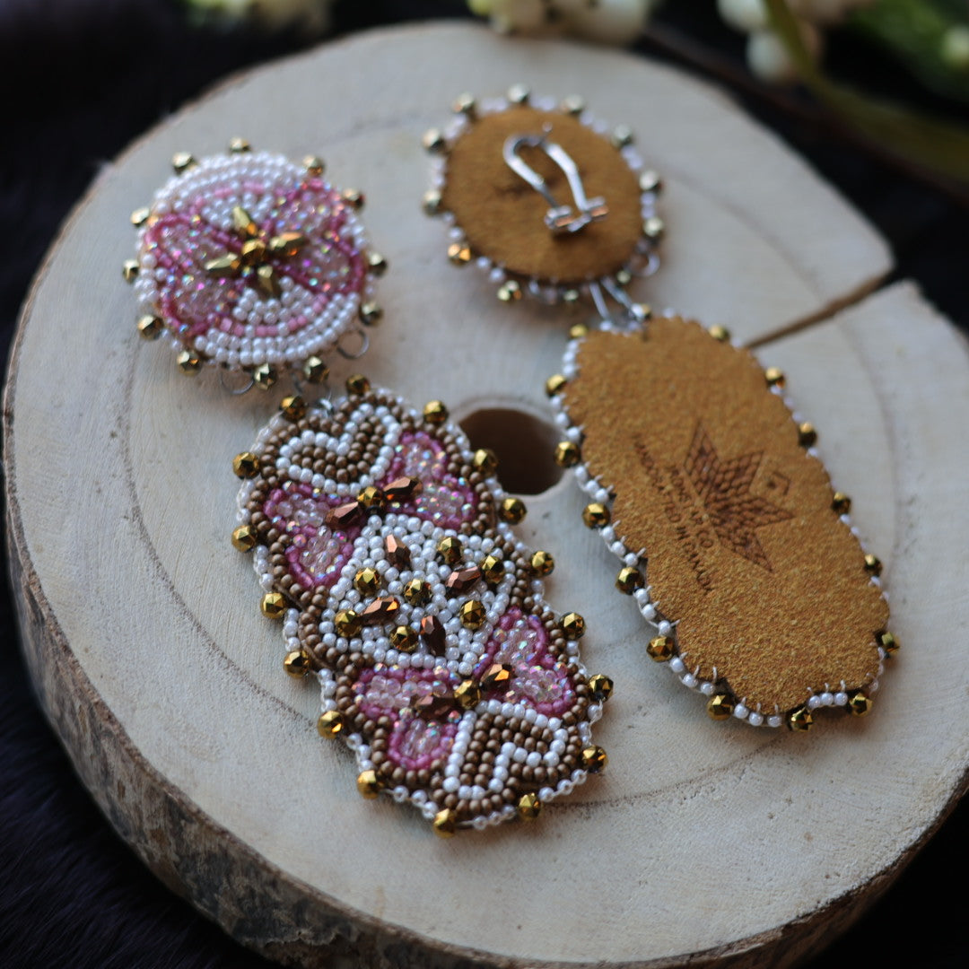 Ironstar Co. Pink Tiered Beaded Earrings