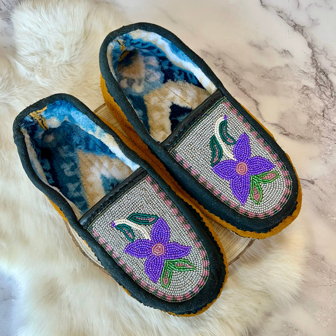 Theresa E. Moose Hide Moccasin Slippers
