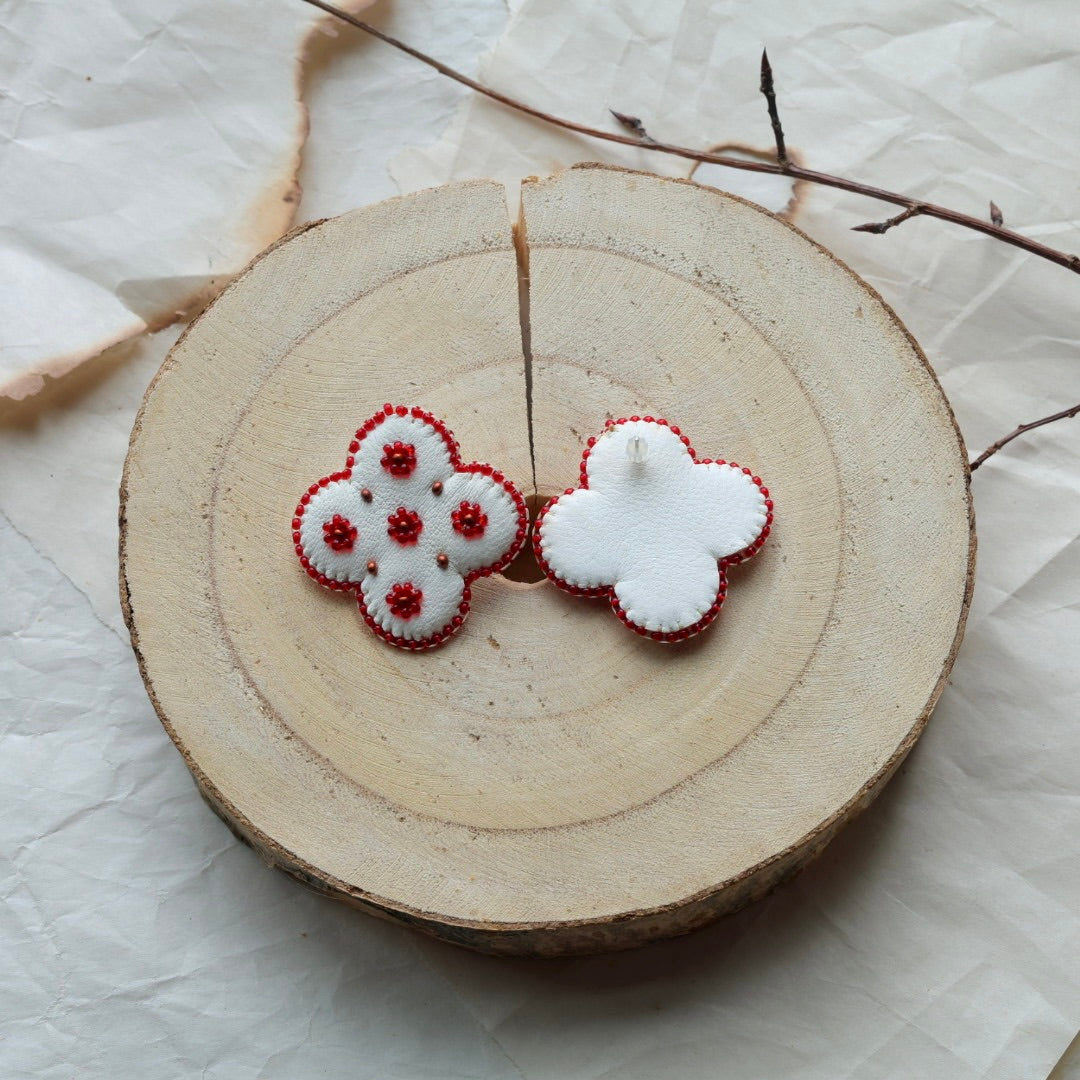 Windy North Designs Beaded Flower Earrings