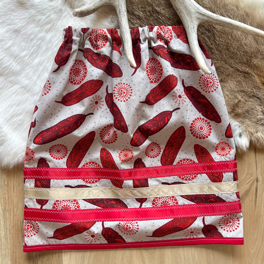 Vi's CREE-ations Red Feather Toddler Ribbon Skirt