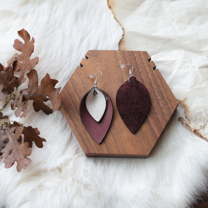 1885 Leather Co. Leather Petal Duo Earrings