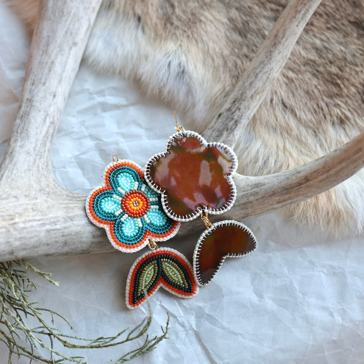 Keegan W. Tiered Five Petal Flower Earrings