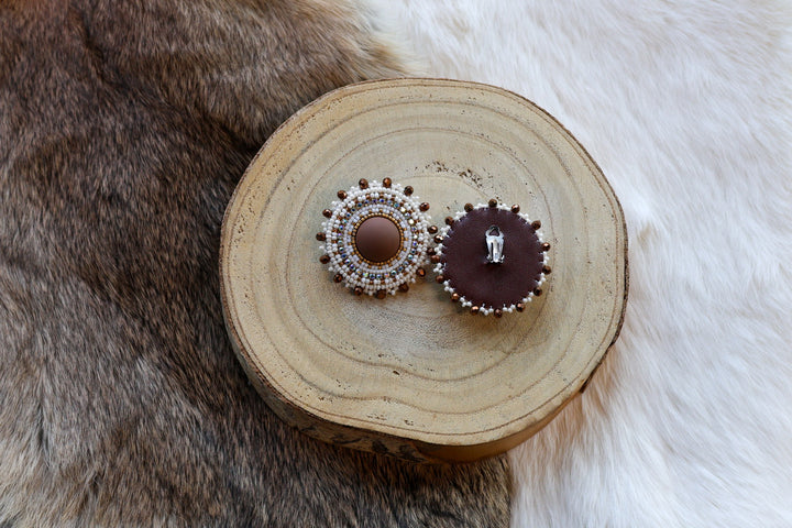 Nikki P. 24Kt Brown Clip on Earrings