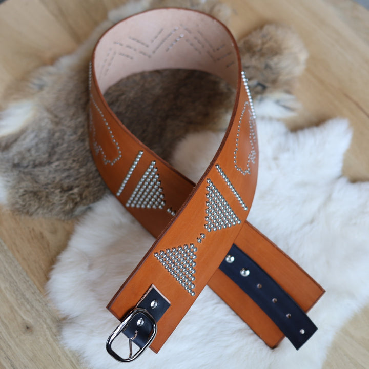 Iskotew Pahkekin 42" Bison Brown Leather Belt