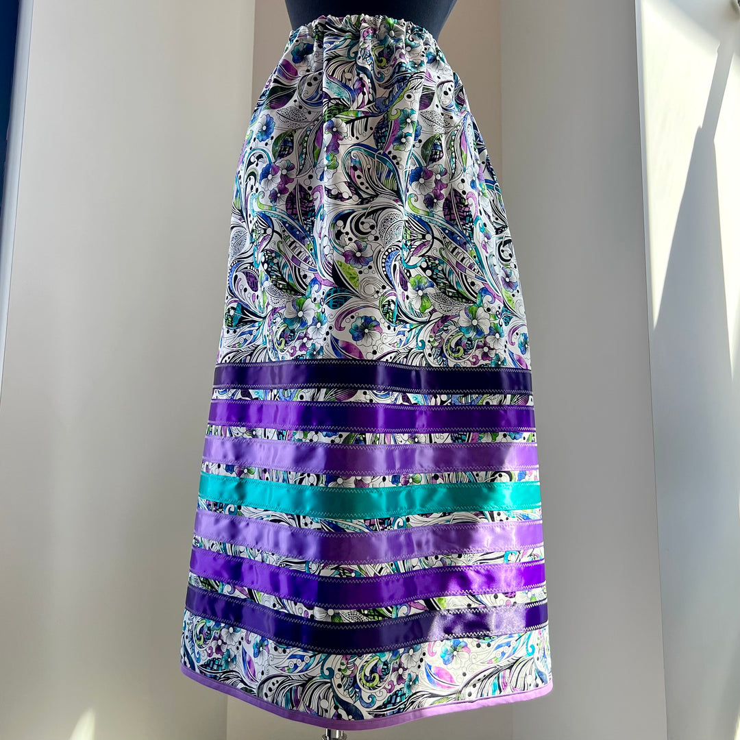 Vi's CREE-ations Purple Bold Floral Ribbon Skirt