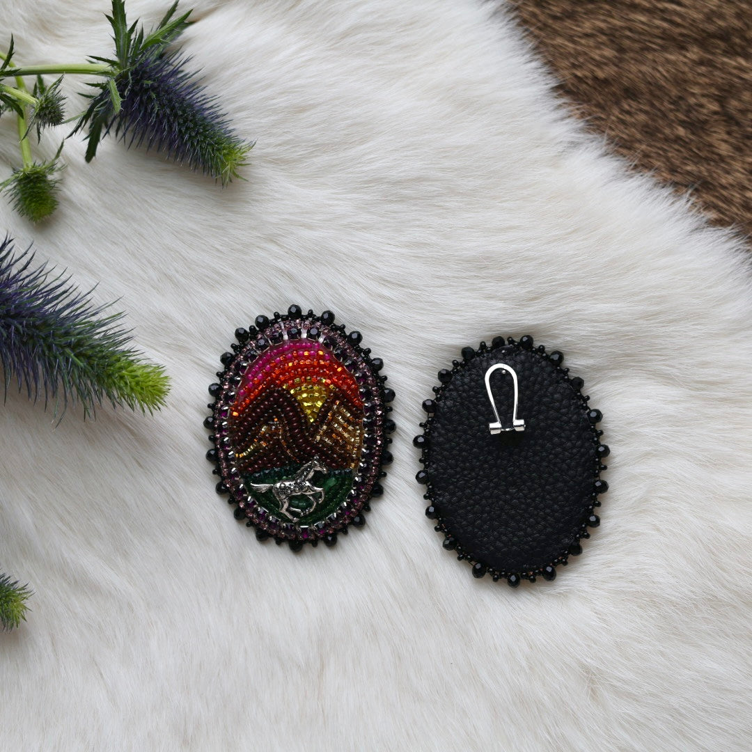 Mercedes G. Sunset Scene Beaded Earrings