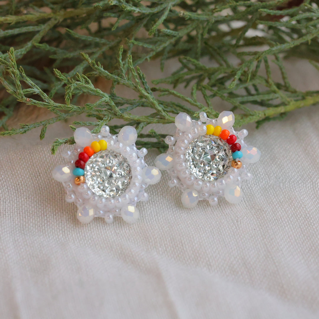 Pauline M Small Beaded Studs