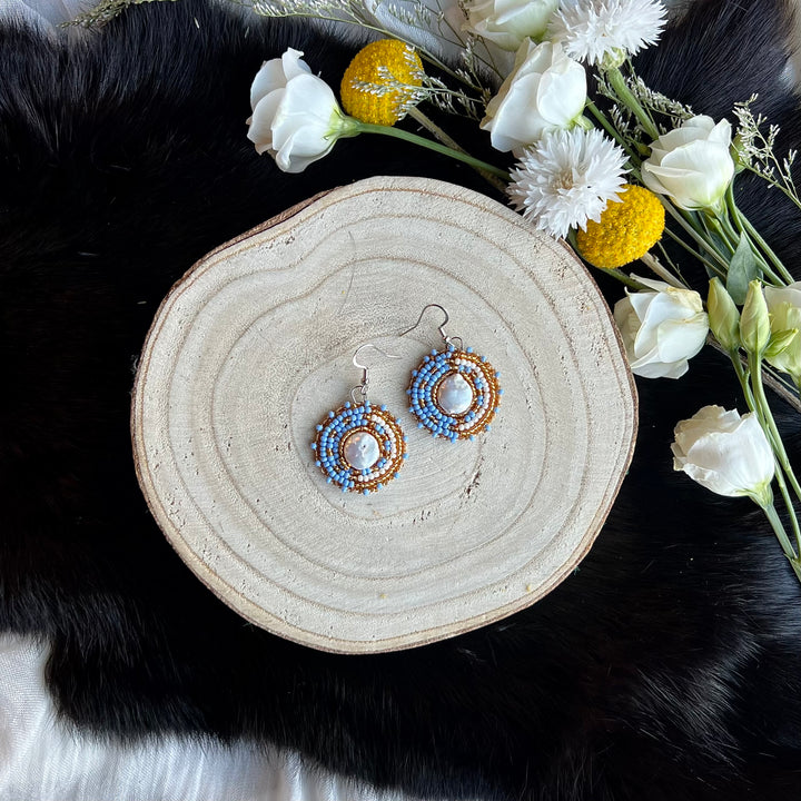 Ironstar Co. Petite Mother of Pearl Beaded Earrings