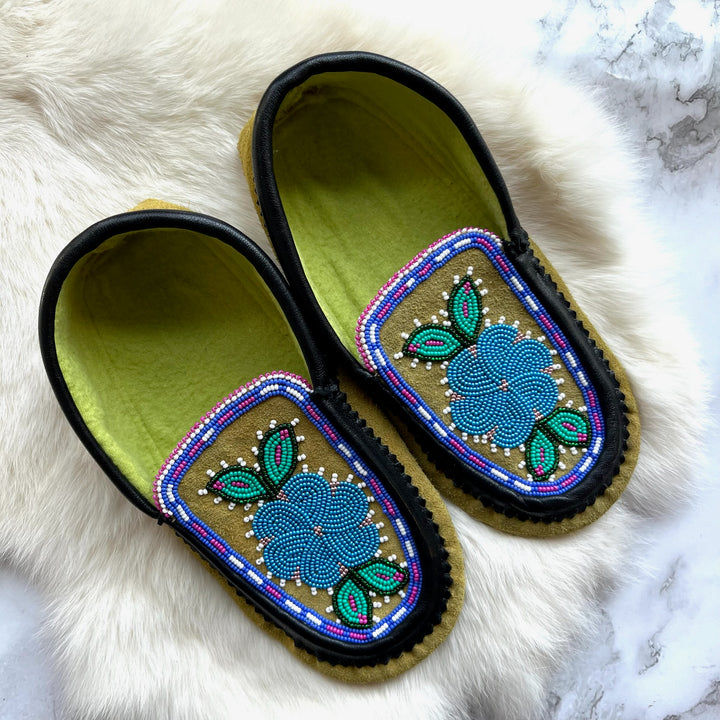 Caroline M. Moose Hide Moccasin Slippers