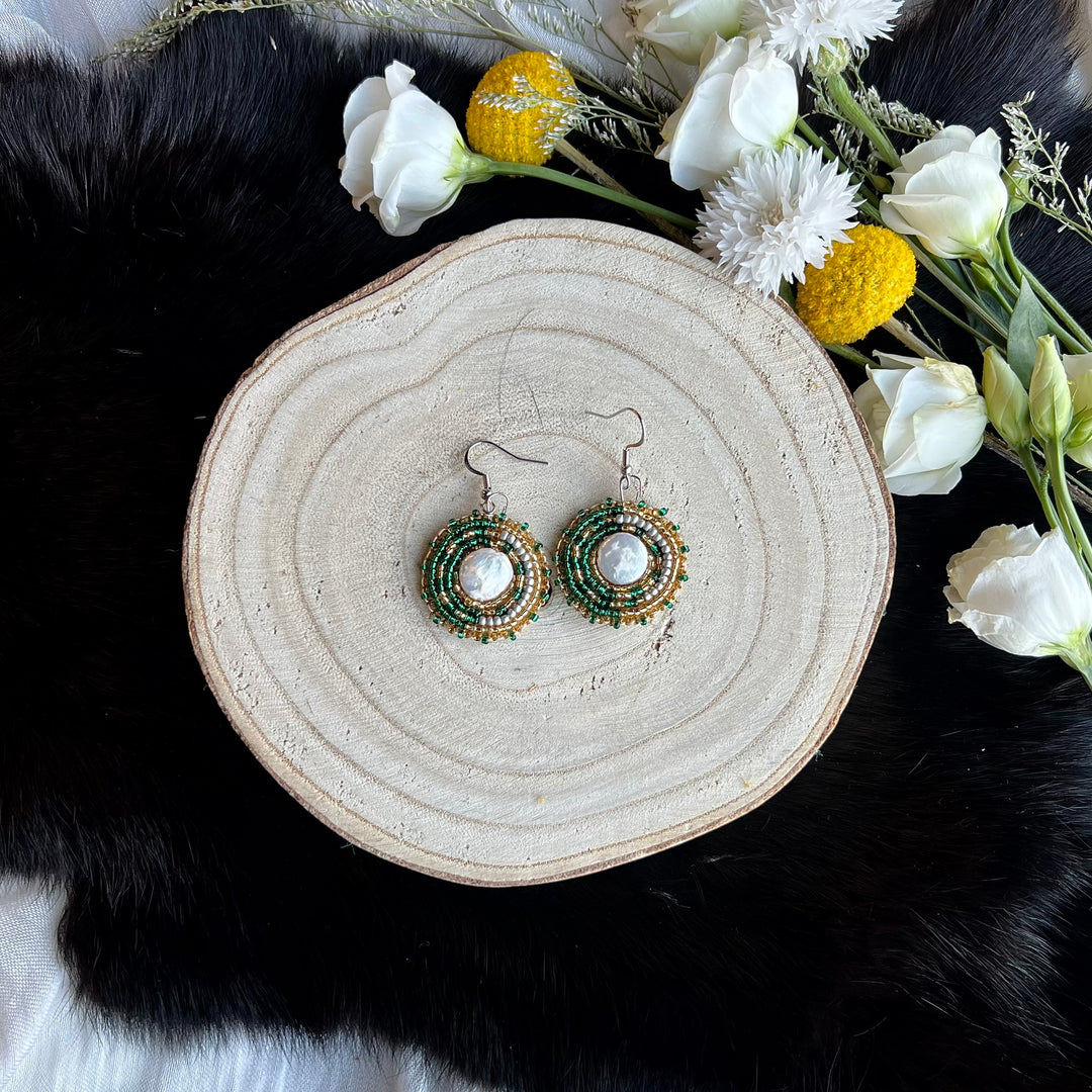 Ironstar Co. Petite Mother of Pearl Beaded Earrings