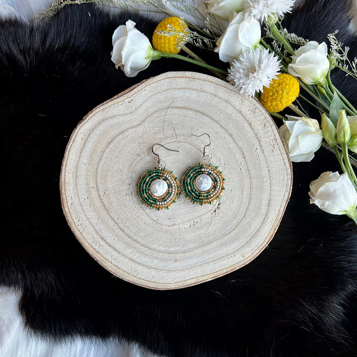 Ironstar Co. Petite Mother of Pearl Beaded Earrings