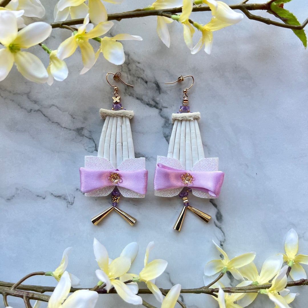 Dentaliums By Dionne Purple Bow Dentalium Earrings