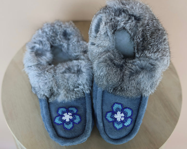 Ironstar Co. Blue Moccasins With Floral Detail