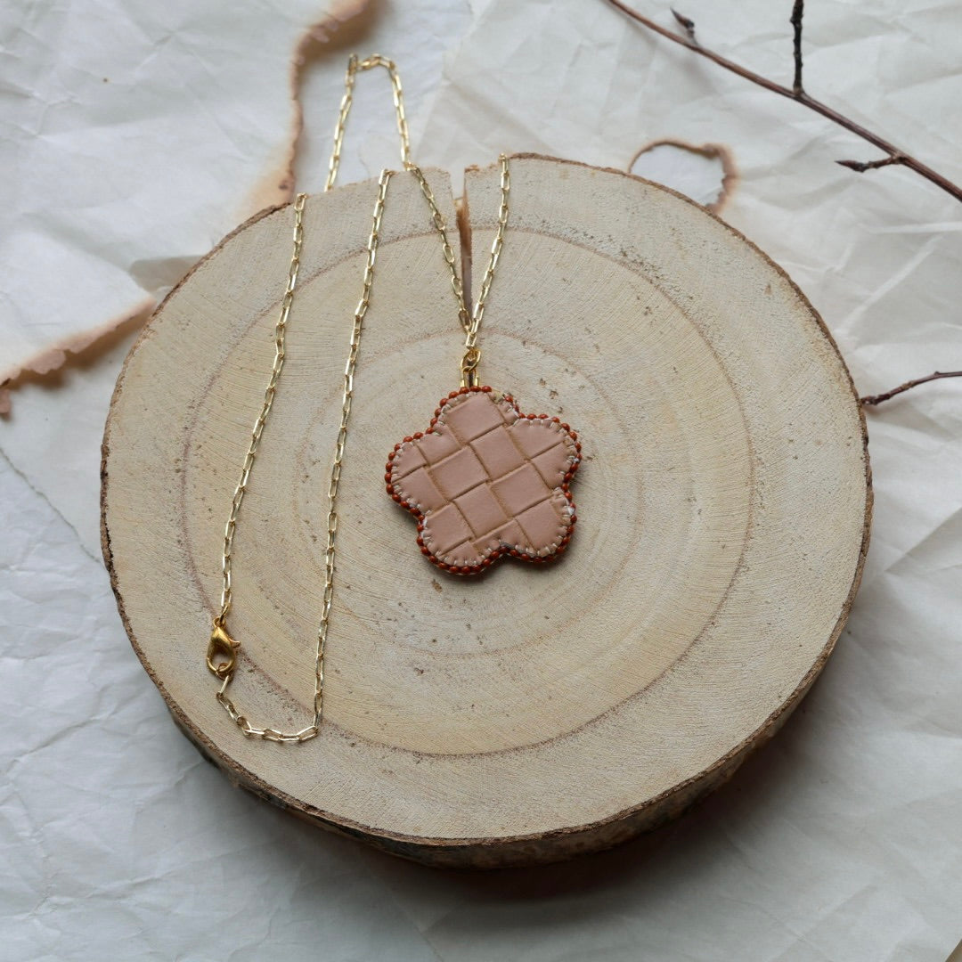 Windy North Designs Amber Floral Beaded Necklace & Earrings