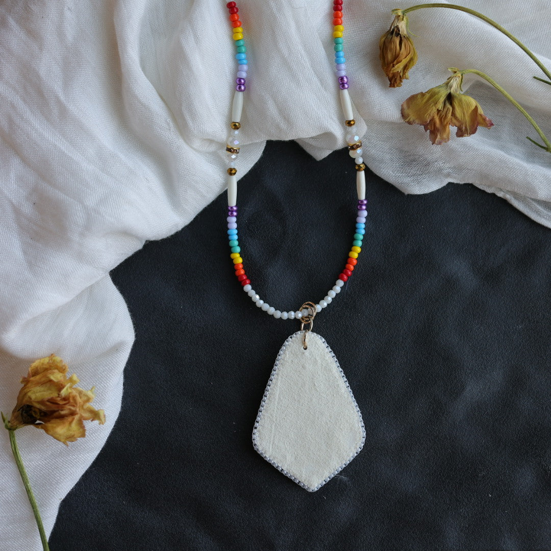 Beth Rose Designs Rainbow Wood Drop Necklace & Earring Set