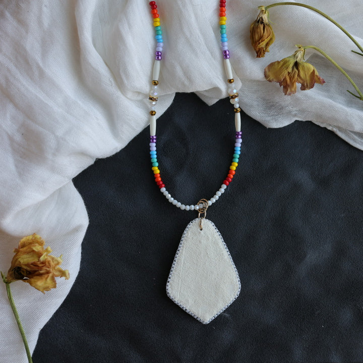 Beth Rose Designs Rainbow Wood Drop Necklace & Earring Set