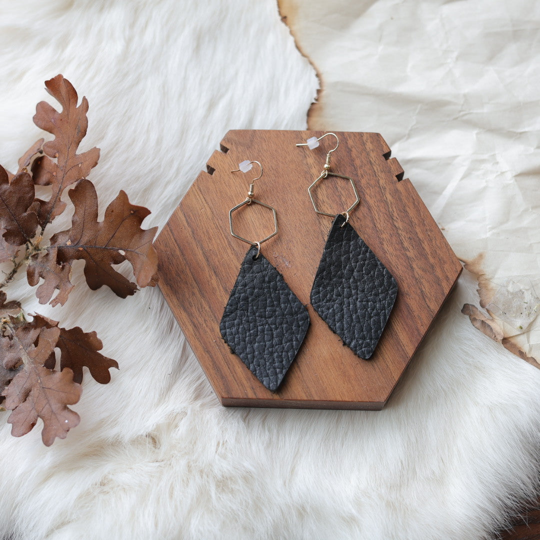 1885 Leather Co. Hexagon Drop Earrings