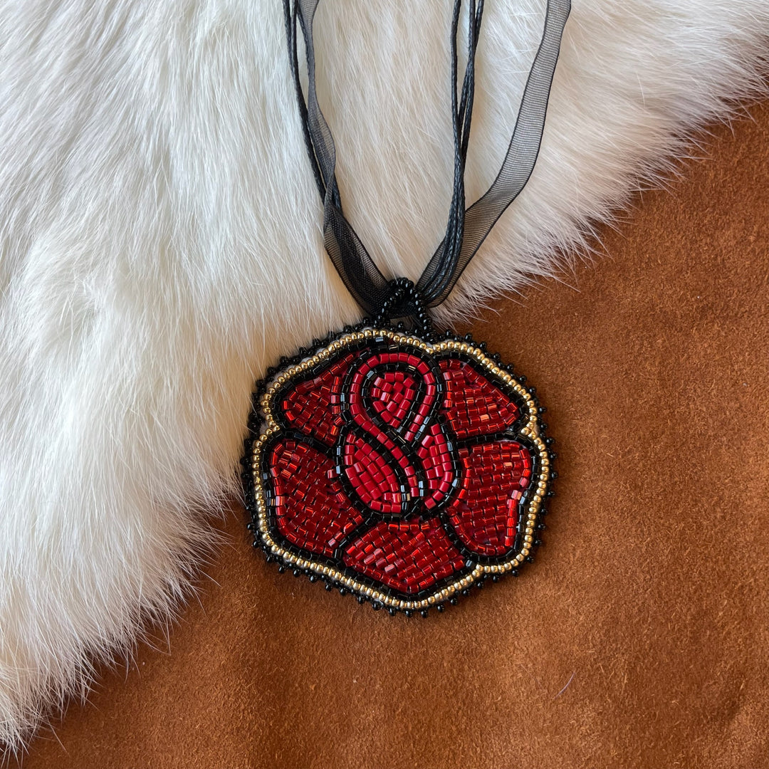 Justine B. Beaded Rose Necklace