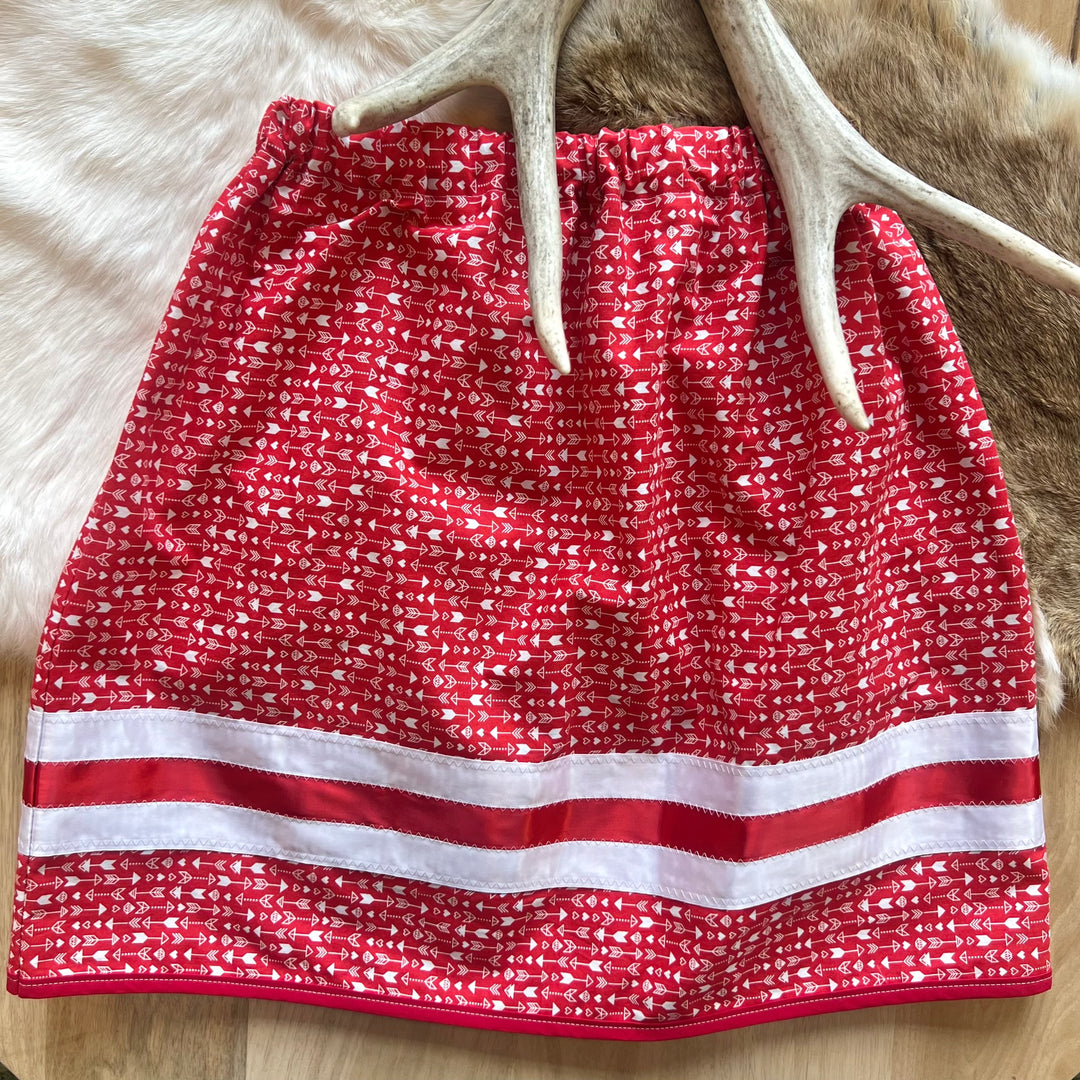 Vi's CREE-ations Red & White Arrow Toddler Ribbon Skirt