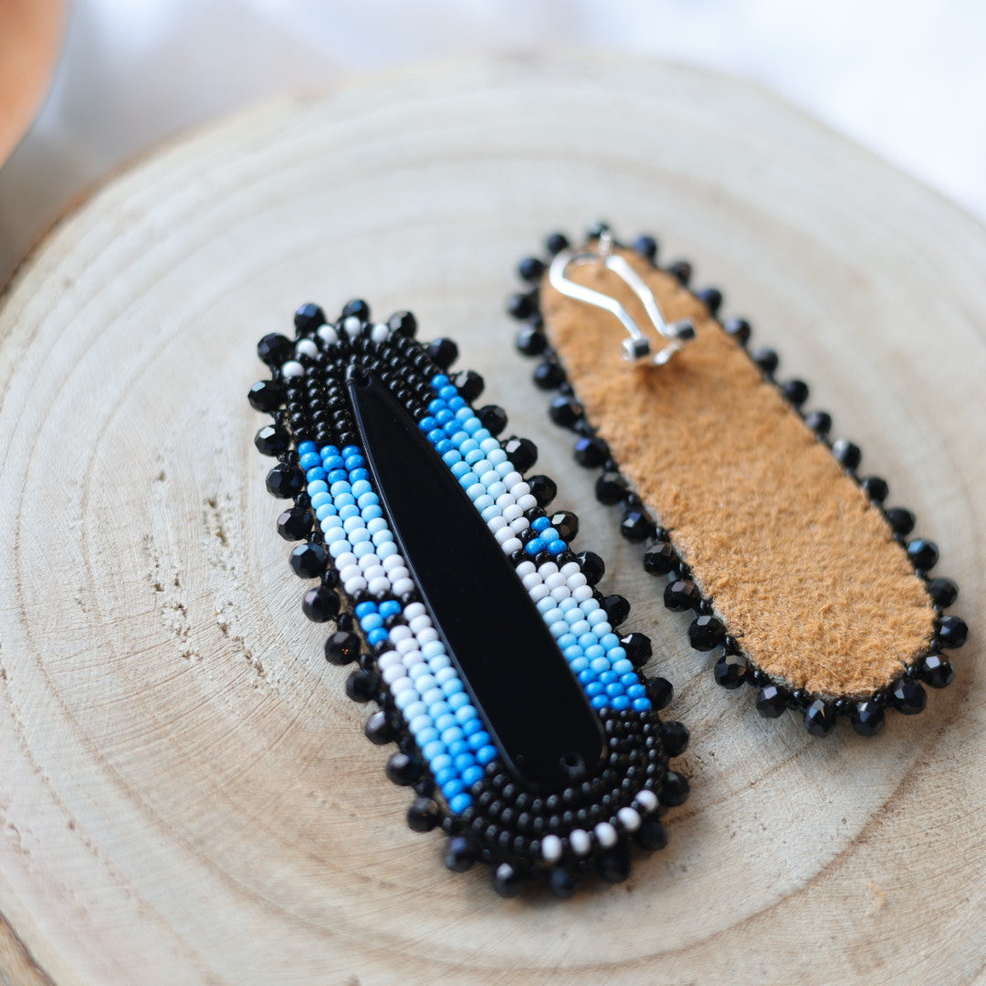 Boreal Forest Beads Blue Ombre Beaded Earrings