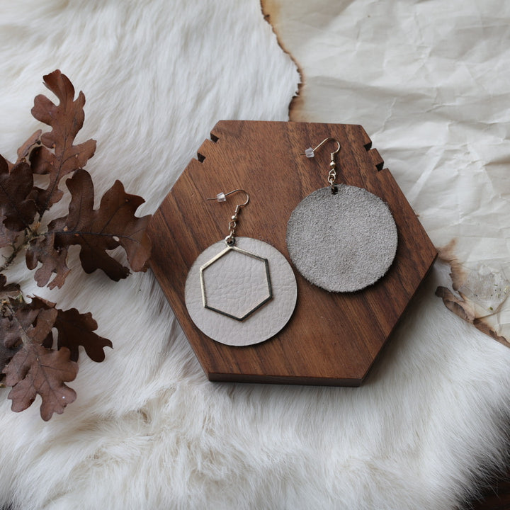 1885 Leather Co. Round Leather Drop Earrings