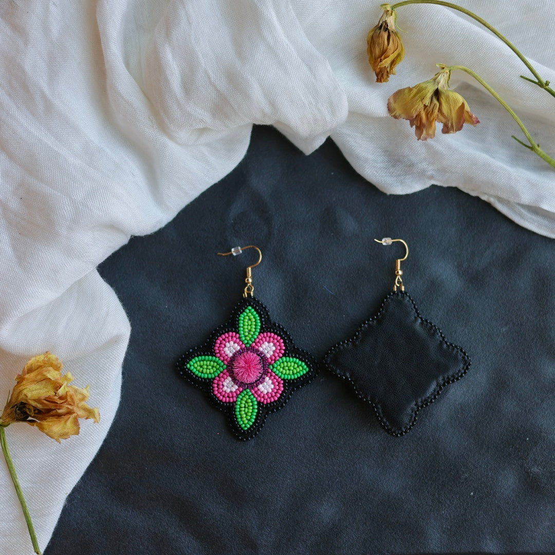 Beth Rose Designs Jade Collection Pink Floral Earrings