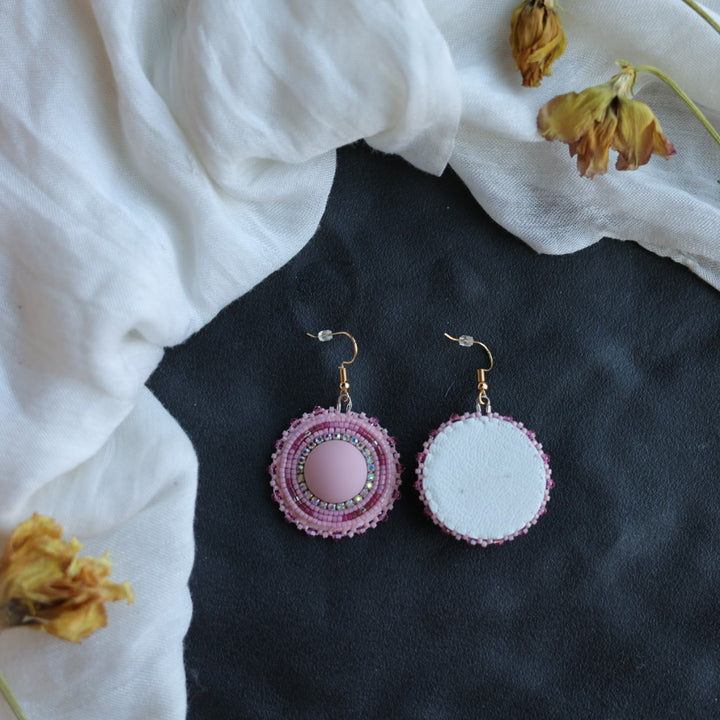 Beth Rose Designs Pink Monotone Round Drop Earrings