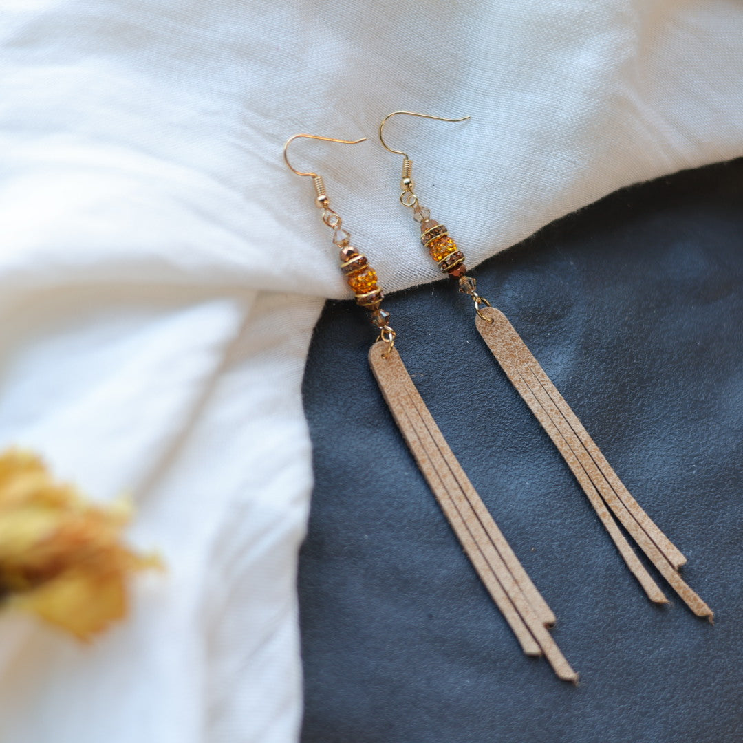 Beth Rose Designs Leather Fringe Earrings - Variety