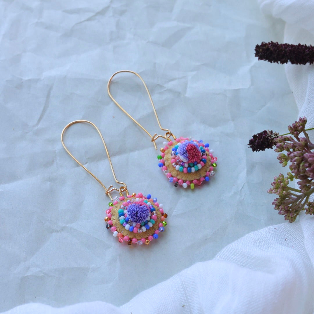 Deneyounen Designs Bead Soup Tufted Earrings