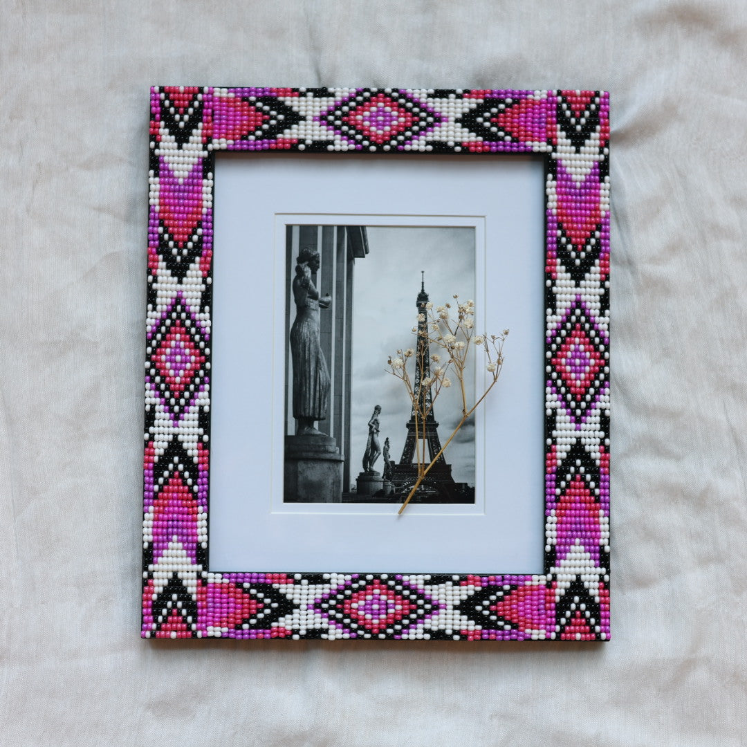 Beaded Frames by Elsie B. Pink Beaded Frame