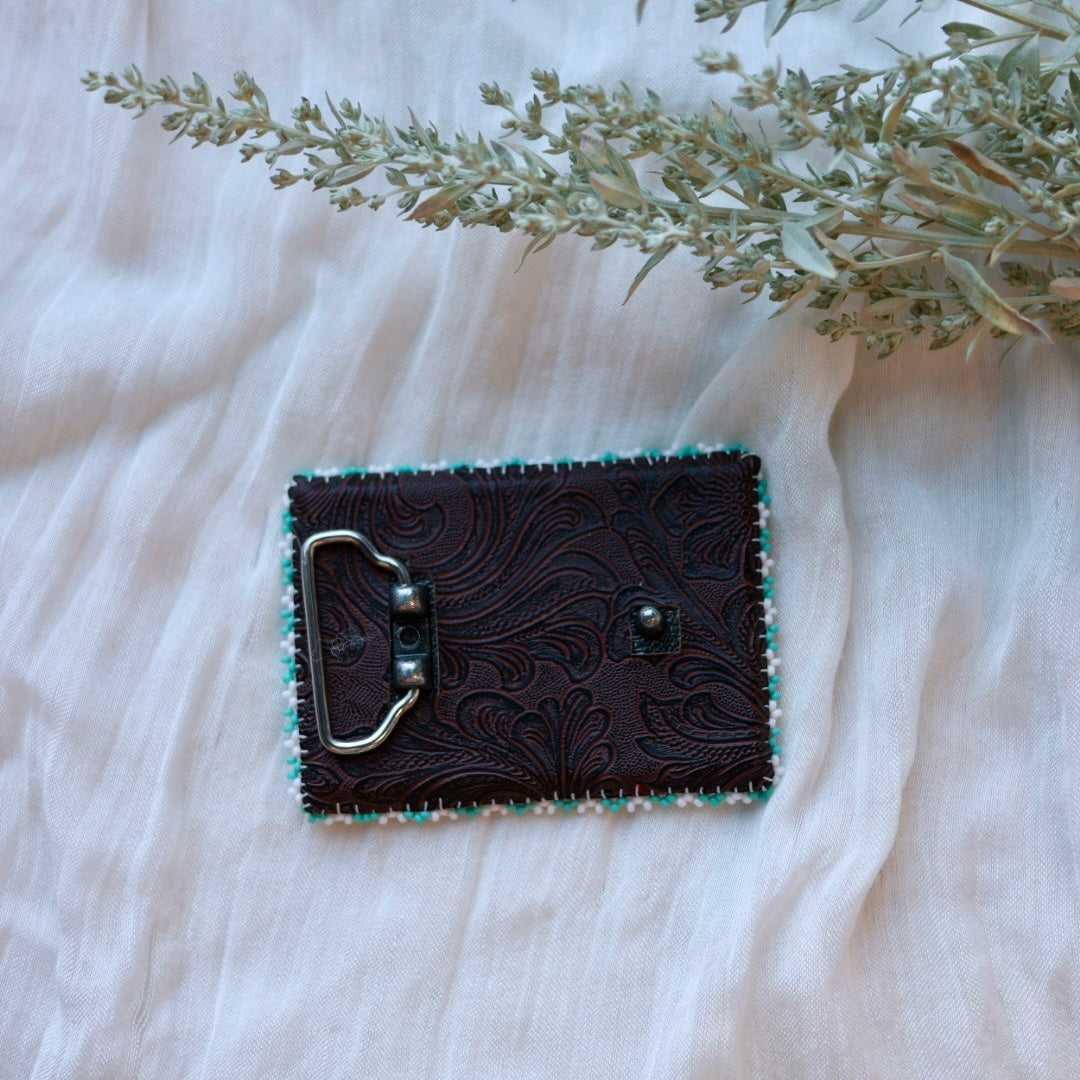 Prairie Beads Rectangular Beaded Belt Buckle