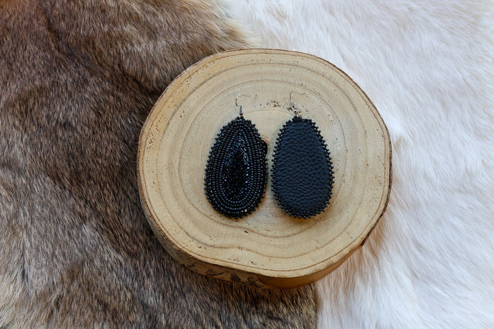 Nikki P. Black Tear Drop Earrings