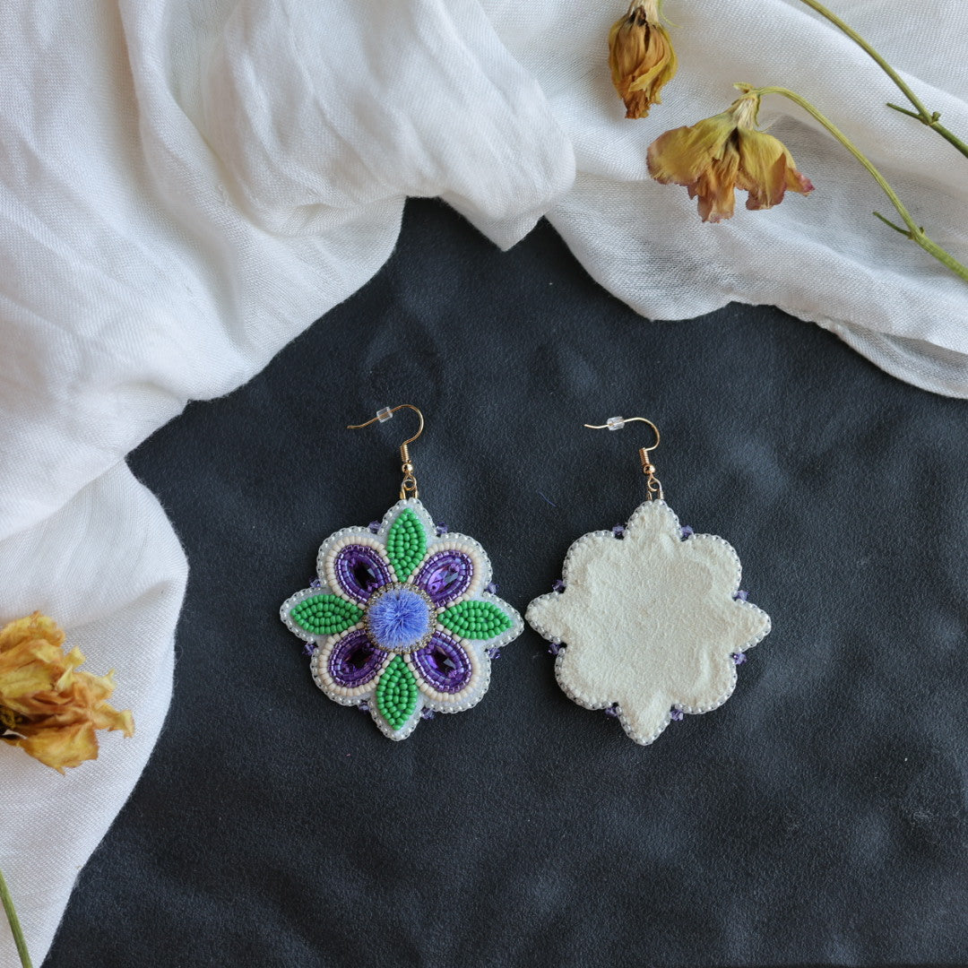 Beth Rose Designs Jade Collection Purple Floral Earrings