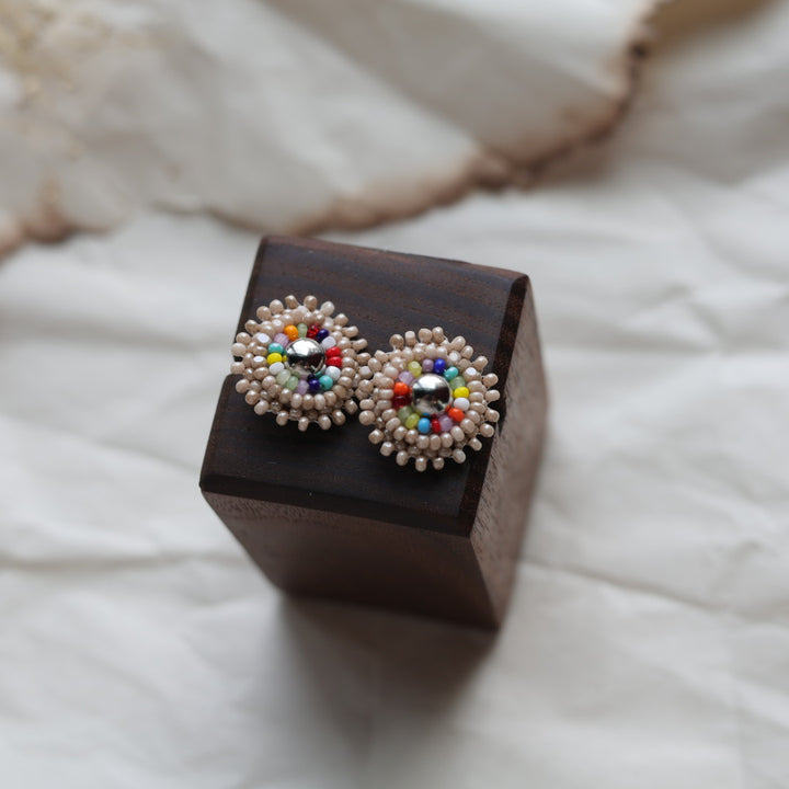 TLee Beads Tiny Brass Conch Beaded Studs