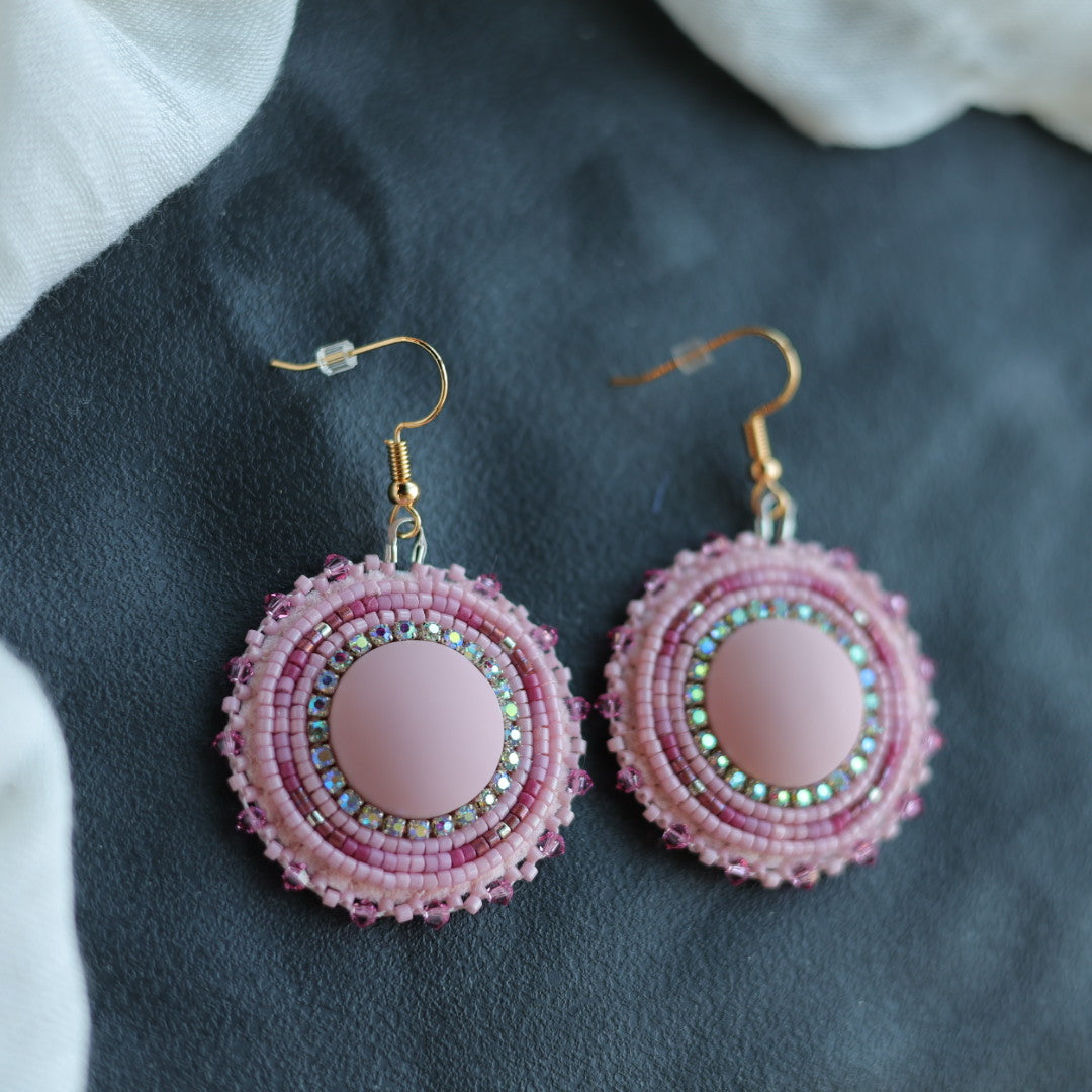 Beth Rose Designs Pink Monotone Round Drop Earrings