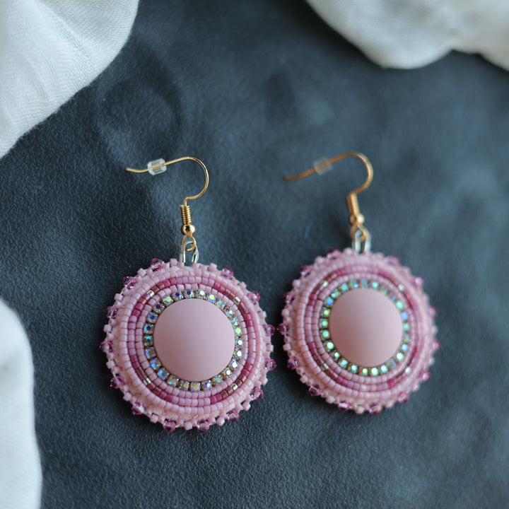 Beth Rose Designs Pink Monotone Round Drop Earrings