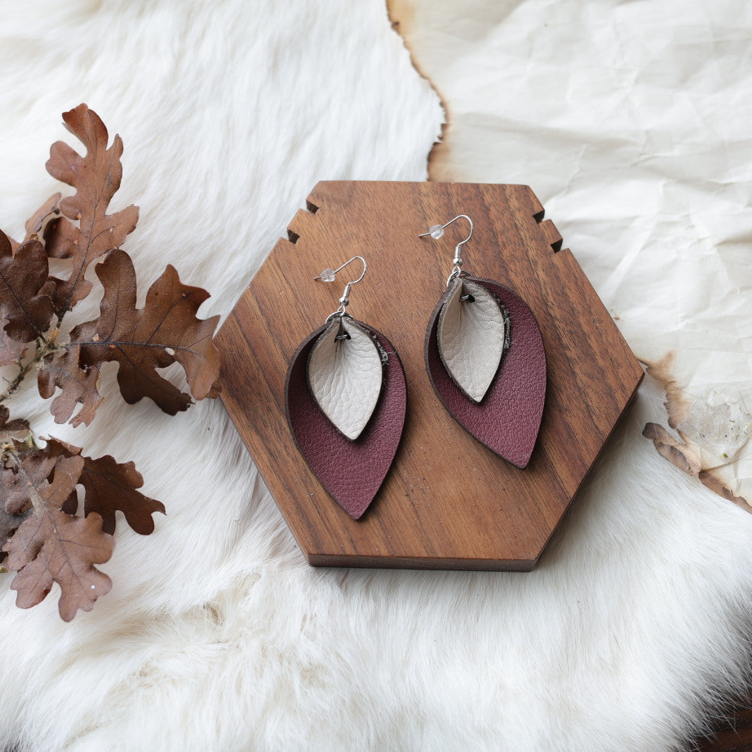 1885 Leather Co. Leather Petal Duo Earrings