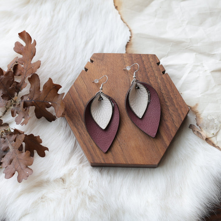 1885 Leather Co. Leather Petal Duo Earrings