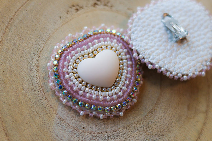 Nikki P. White Heart Clip-on Earrings